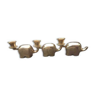 Candlesticks. Brass elephants