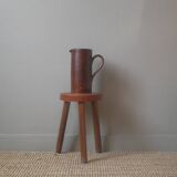 Ceramic pitcher vase with handle Scandinavian country decoration handcrafted vintage sandstone