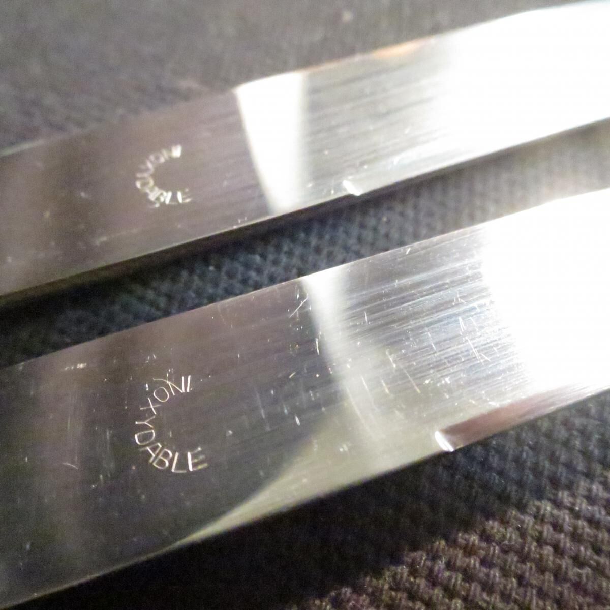 Set of 12 dessert knives stainless blades Adrien Bergeon goldsmith