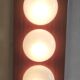 3-light designer wall lamp in opaline and teak - mid-20th century