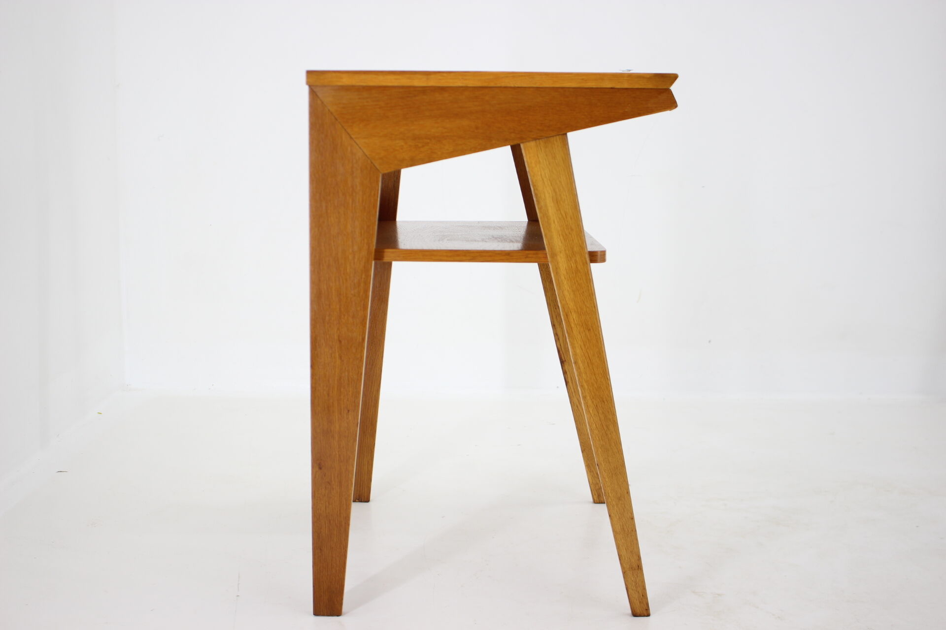 1960s Oak Side Table or TV Rack ,Czechoslovakia