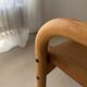 Danish safari armchair beech wood leather 1970s