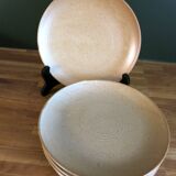 6 stoneware dessert plates from "Grés Village" in very good condition