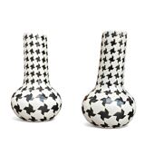 2 x ceramic / Pied de Poule vases / 1980s