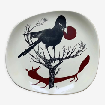 Assiette Salins France modèle Corbeau