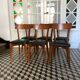 Chaises en bois et skai noir vintage