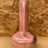 Antique Pink Ceramic Vase Glazed Black Decor Vintage
