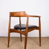 Office chair in elm and teak skai model ST 750 Arne Wahl Iversen 1960.