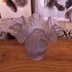 Single French Vintage White Frosted Pattern Glass Tulip Shade Frilled Edge