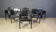 Black leather Italian dining chairs, 1980s - set of 6