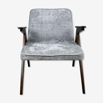 Grey Silver Bunny Armchair by Józef Chierowski, 1970s