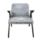 Grey Silver Bunny Armchair by Józef Chierowski, 1970s