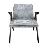 Grey Silver Bunny Armchair by Józef Chierowski, 1970s