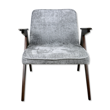 Fauteuil Grey Silver Bunny par Józef Chierowski, années 1970