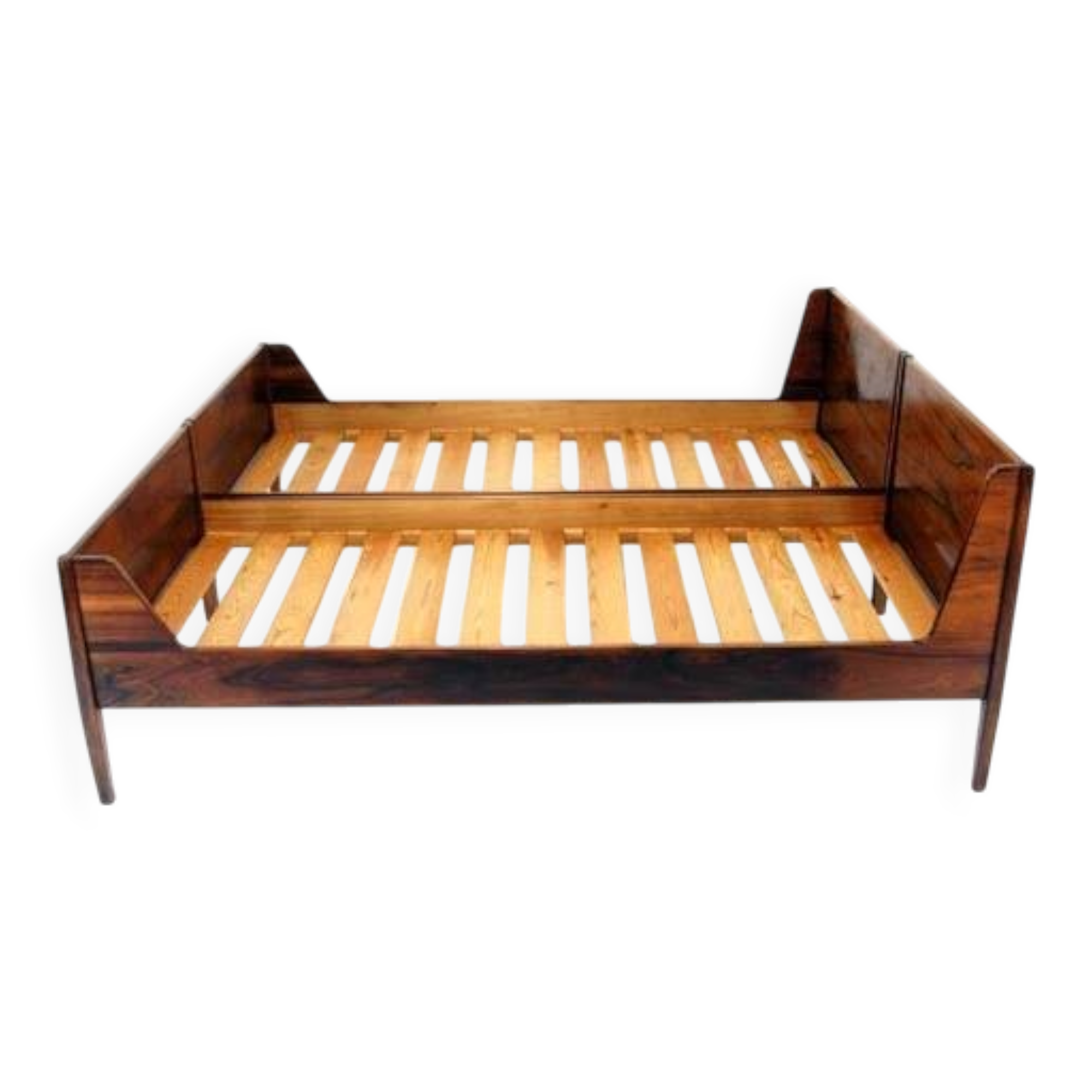 2 Retro Vintage Danish Double Twin Daybed Bed Frame Rosewood 60s 70s Teak