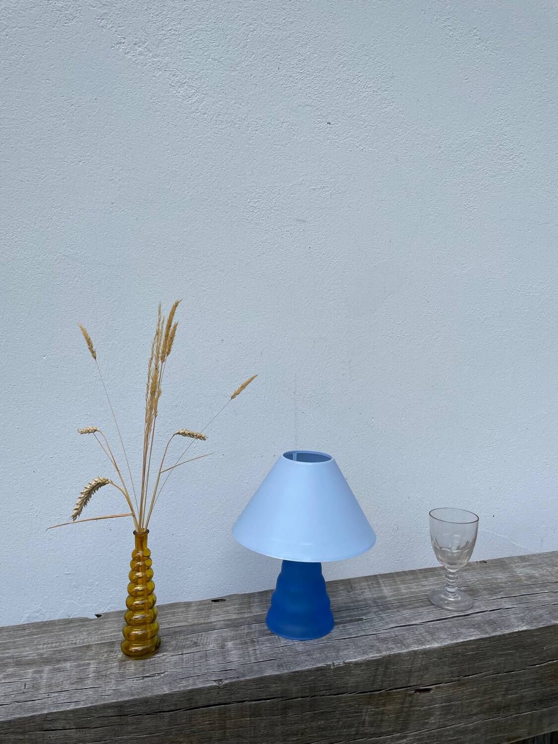 Blue glass lamp 1990
