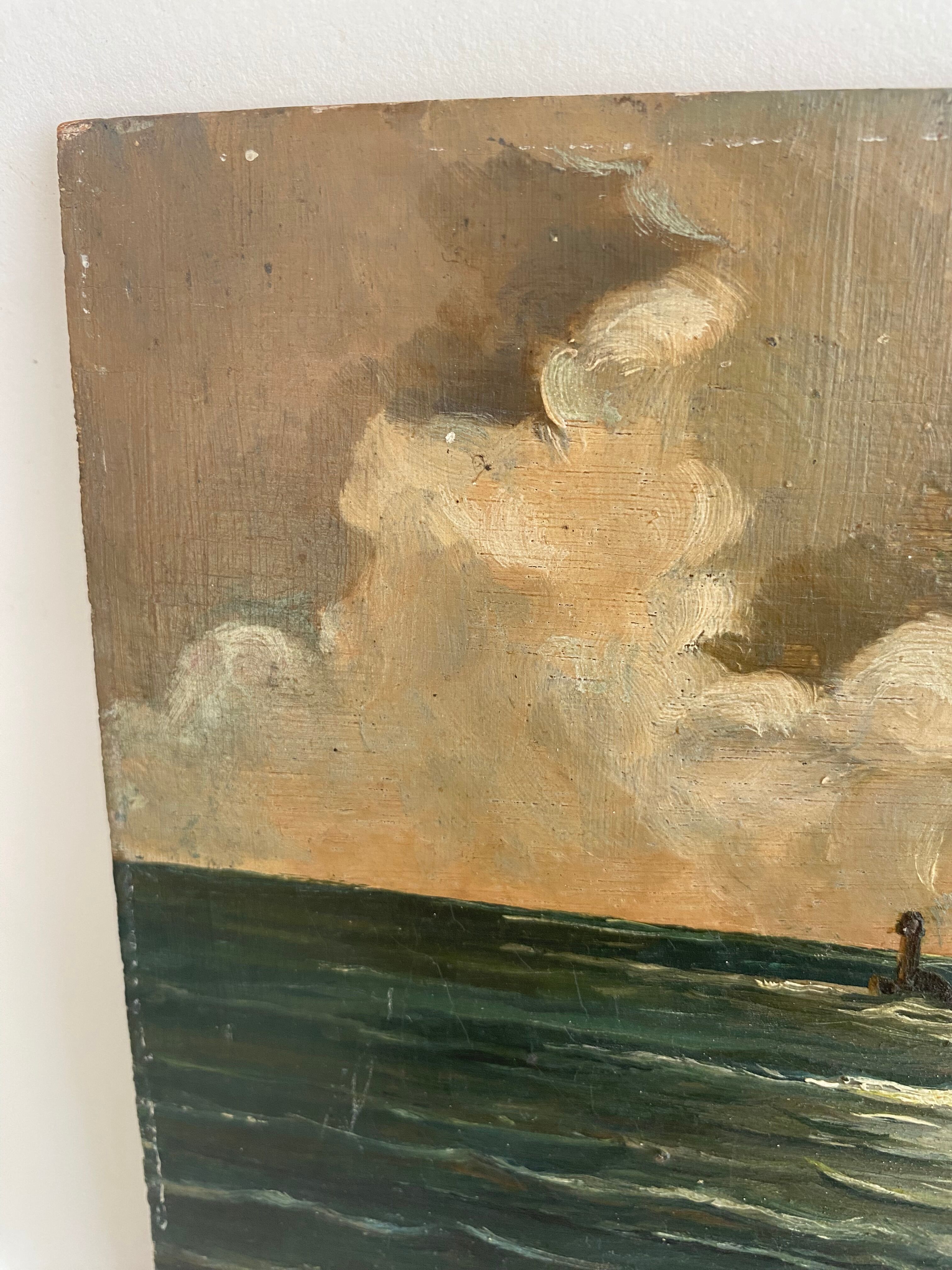 Huile sur bois signée