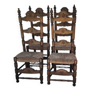 4 chaises ancienne bois