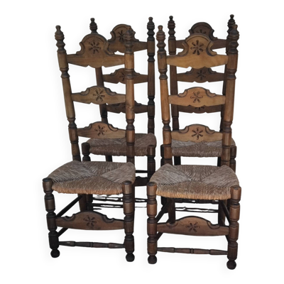 4 chaises ancienne bois provençal