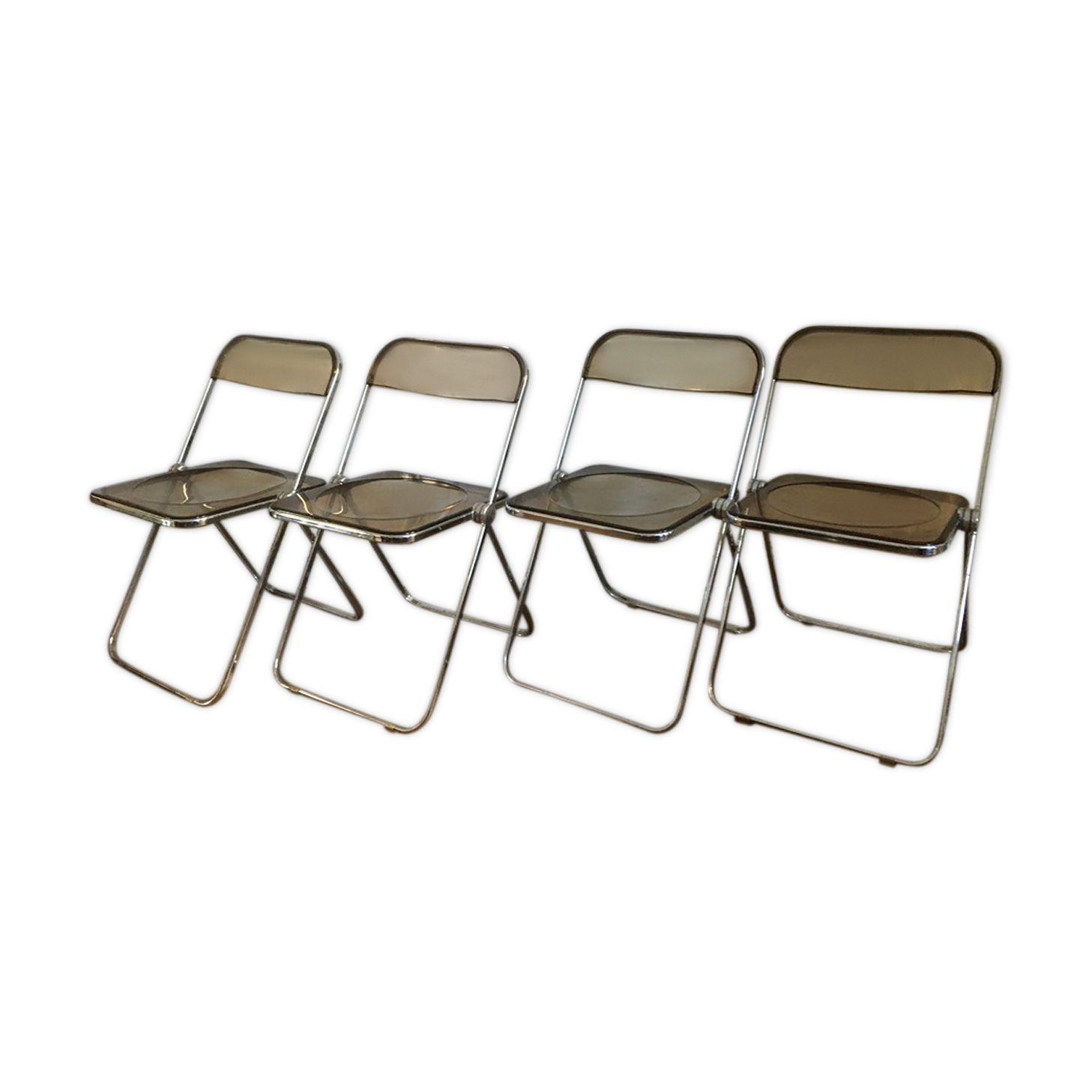 Set of Plia chairs by Giancarlo Piretti for Castelli