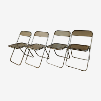 Lot de chaises Plia par Giancarlo Piretti pour Castelli