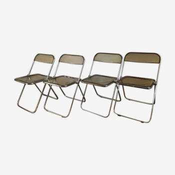 Set of Plia chairs by Giancarlo Piretti for Castelli