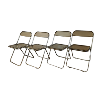 Set of Plia chairs by Giancarlo Piretti for Castelli