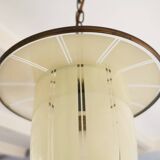 Suspension pendentif française en verre vintage années 1950