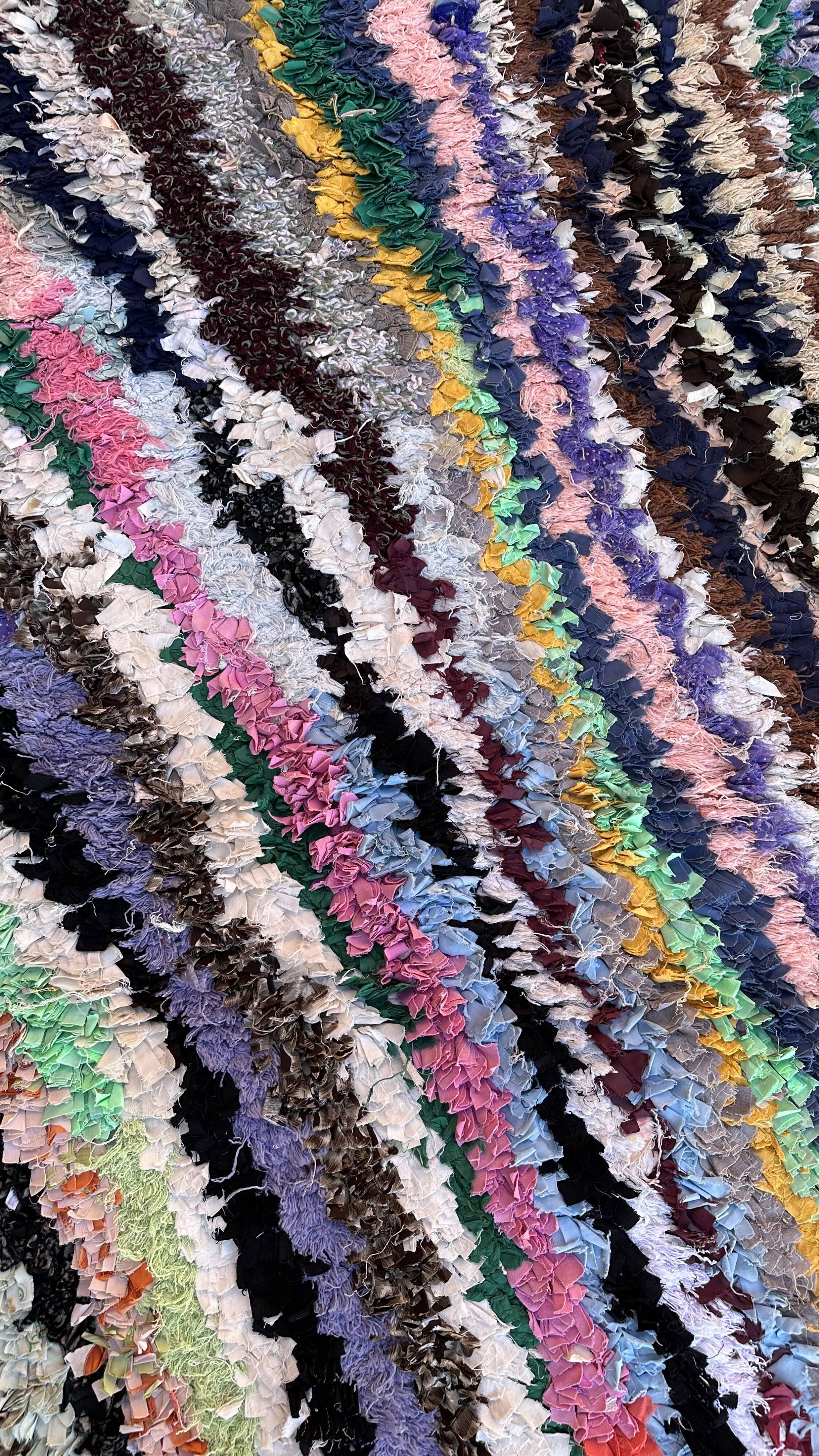 Colorful Boucherouite Moroccan rug - 89 x 202 cm