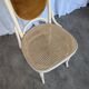 Vintage Thonet Bentwood Dining Chair: Cane Seat, Yellow Fabric Back