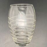 Vase en verre ovale avec spirale ciselée