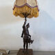 Antique statue lamp "The Hunt Louis XIII" signed LSF