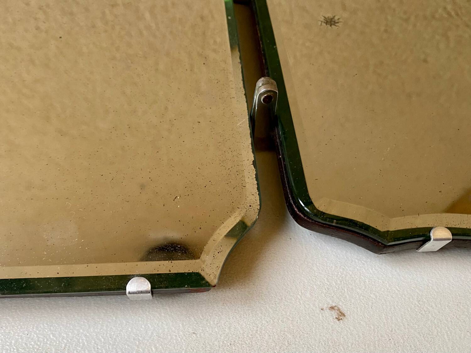Miroir triptyque biseauté vintage art déco bauhaus années 30/40
