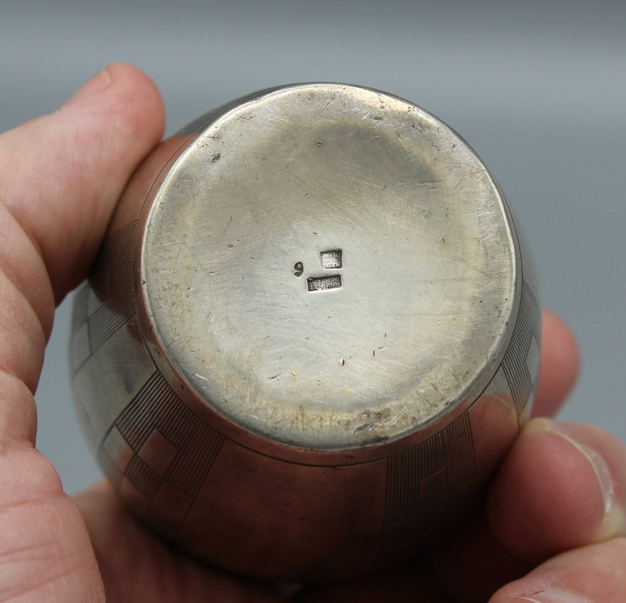 Silver-plated metal cup signed ravinet denfert - art deco