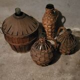 Lot de 4 bonbonnes dame jeanne ancienne