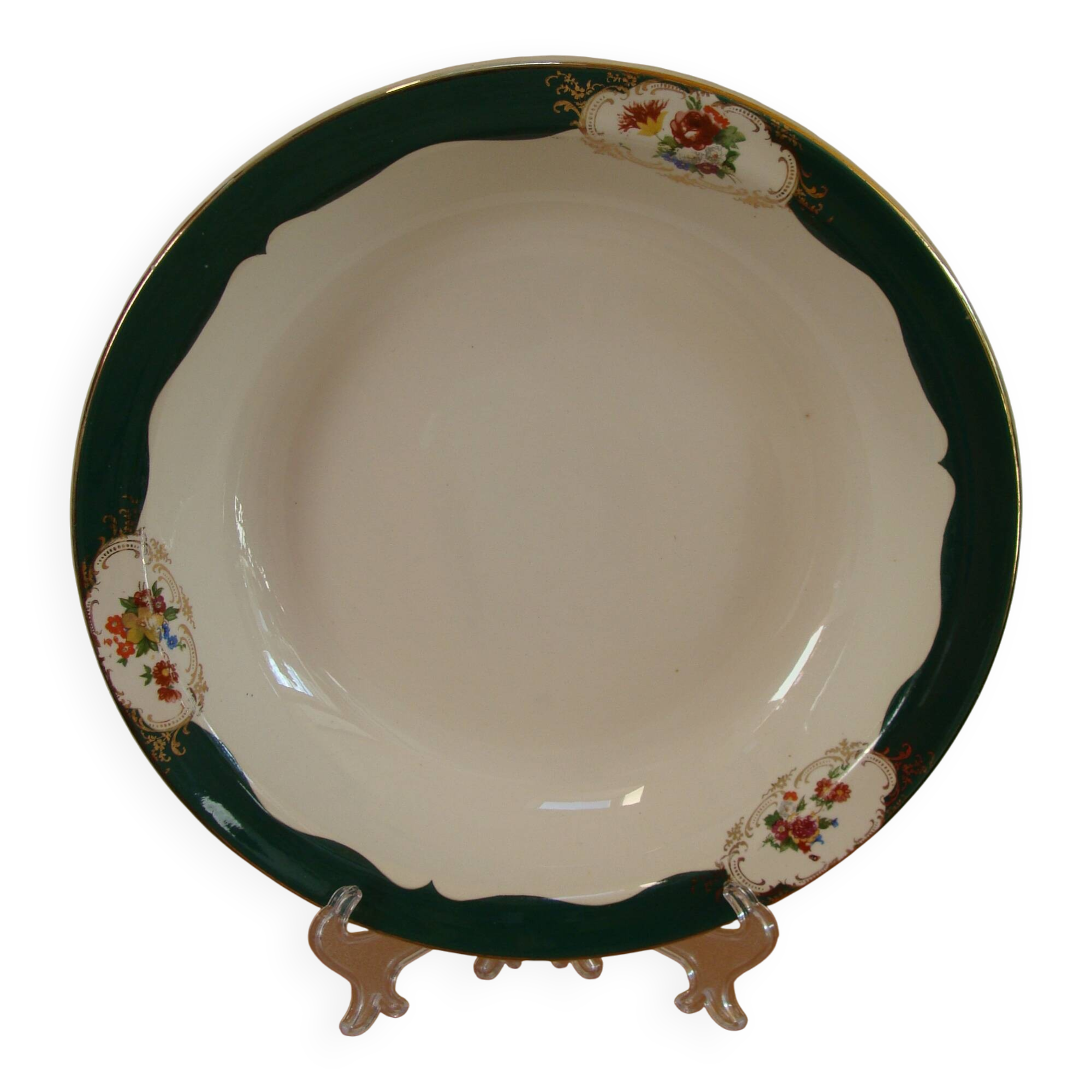 Plat creux "Champagne" Digoin Sarreguemines 40's