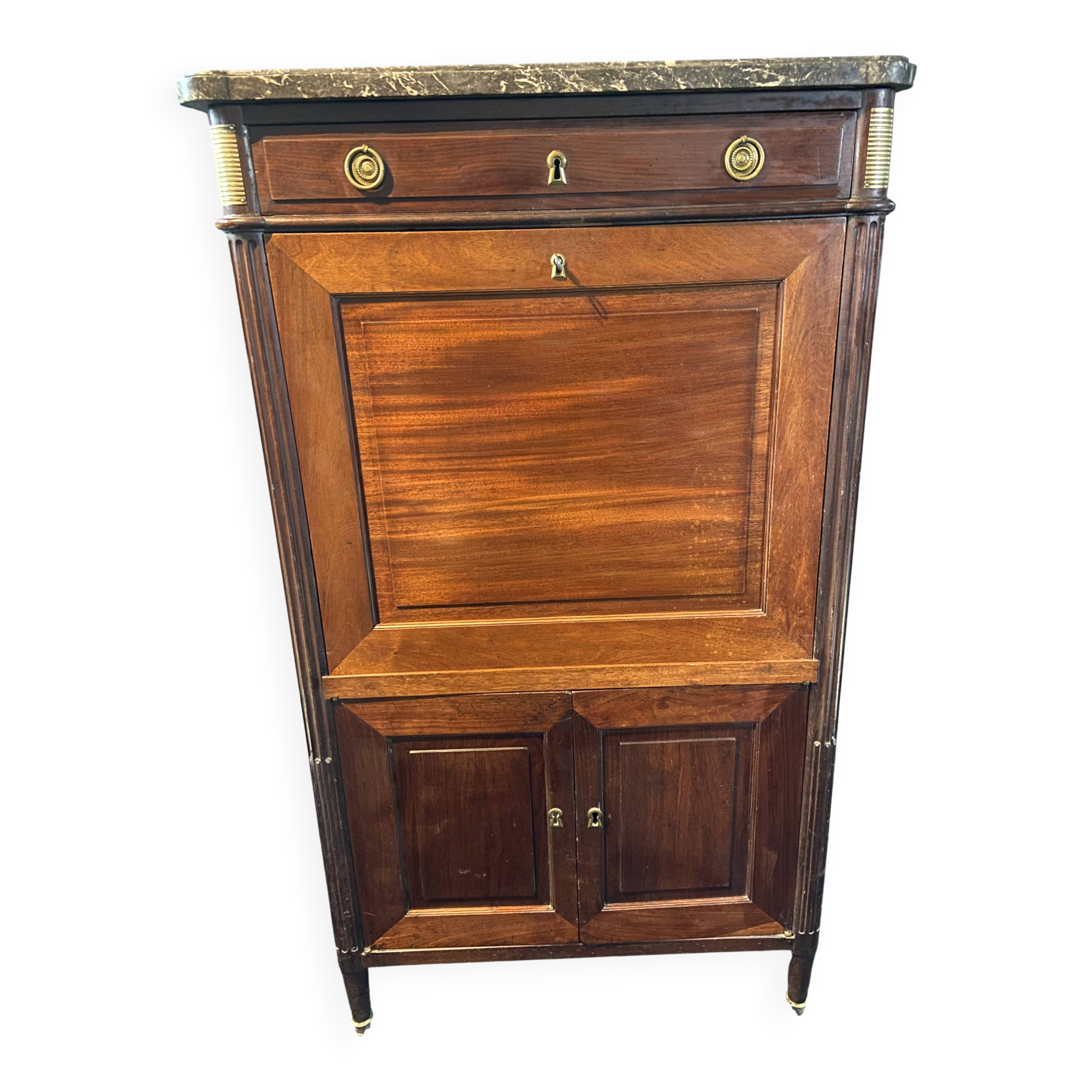 18th-century solid mahogany Louis XVI secretary