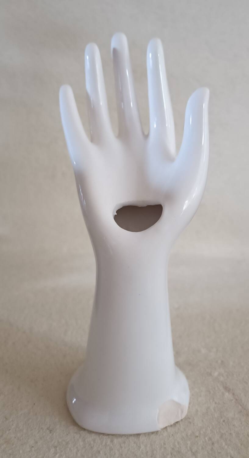 Ring holder, vintage hand-shaped vase