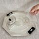 Art Deco silver-plated metal and glass serving platter for appetizers.