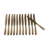 Set of 12 knives Christofle Dax silver metal 1950