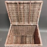 organic rattan and leather trunk