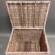 organic rattan and leather trunk
