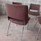 Série de 4 Chaises design années 60 chrome et tissus