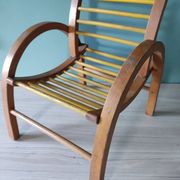 Armchair wood curved child Baumann vintage 50 60 style art décor