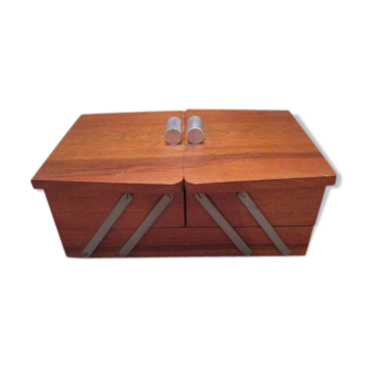 Wooden sewing basket