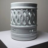 Celadon reticulated porcelain brush holder, Korea, Joseon style, 20th century.