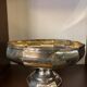 Hammered silver metal cup on stand, tweek-shaped, 1970s