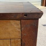 Buffet Empire, plateau en losanges, marqueterie de bois