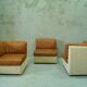 Canapé modulaire en cuir patchwork italien années 1970