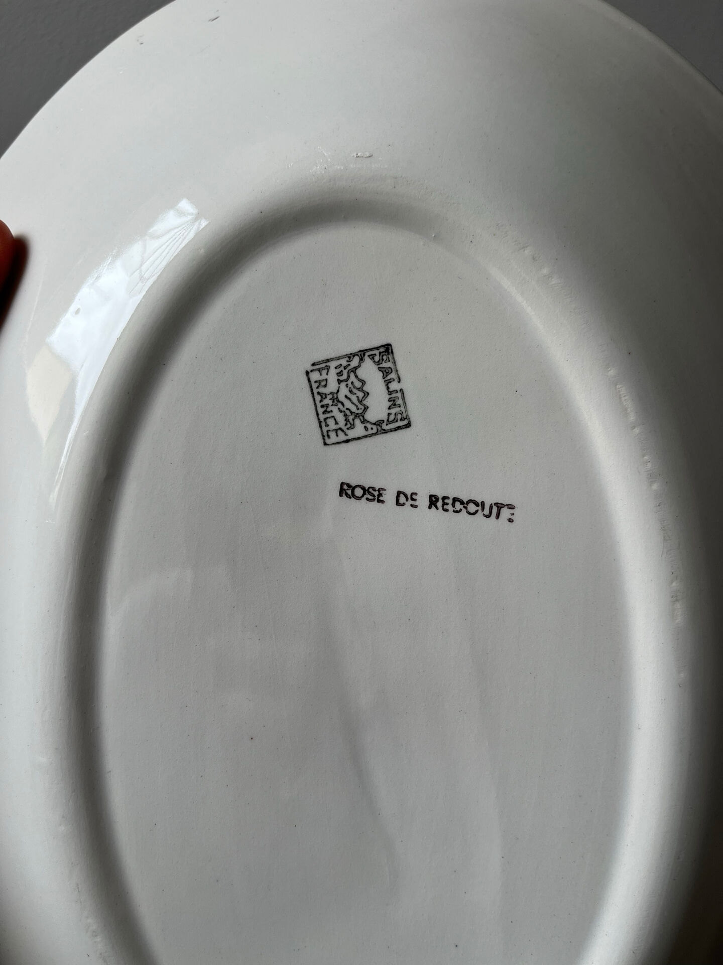 Plat faïence Salins - Rose de Redouté